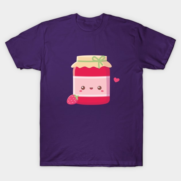 Cute Strawberry Jam Bottle T-Shirt by rustydoodle